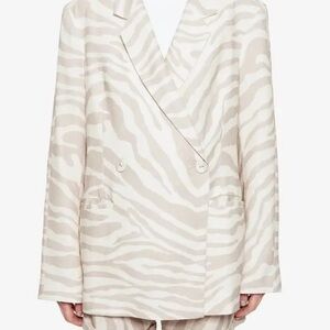 NWOT Anine Bing Kaia Blazer In Sand Zebra